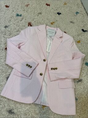 Janie and Jack Pink Seersucker Blazer
